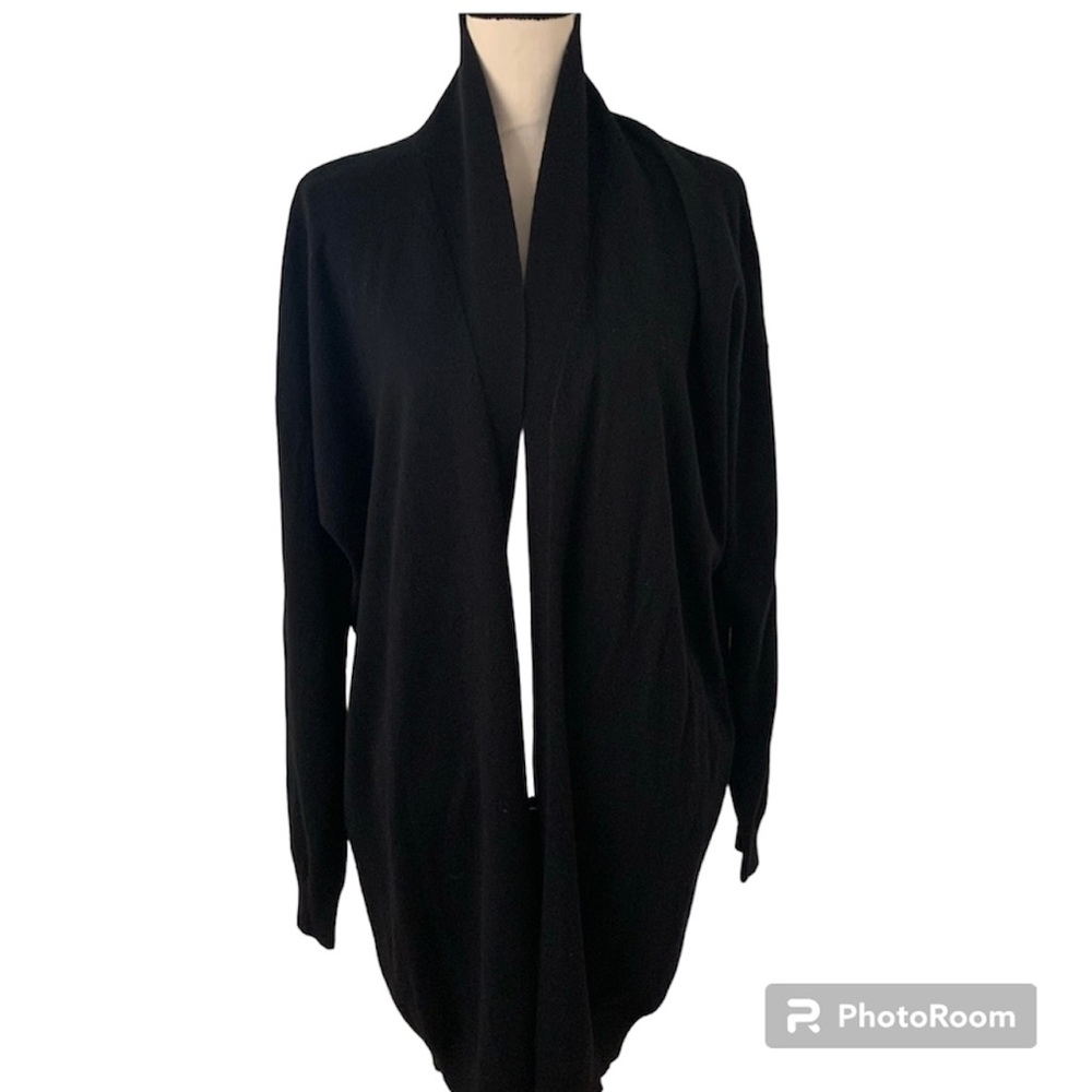 A+ New York SILK and CASHMERE long black oversized cardigan size 2